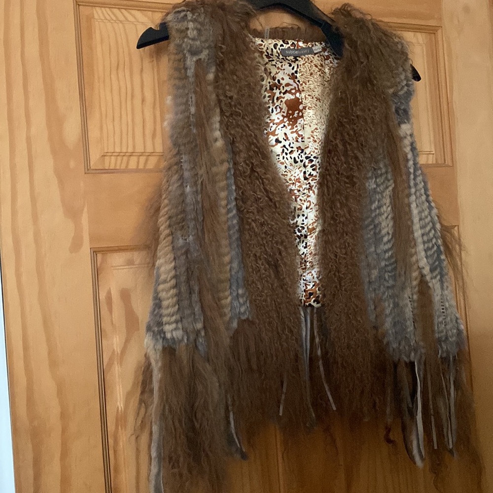 Rabbit fur with Mongolian sheep fur vest NEW